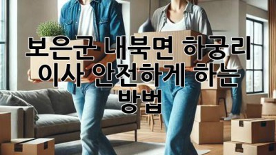 보은군 내북면 하궁리 이사, 안전하게 하는 방법!