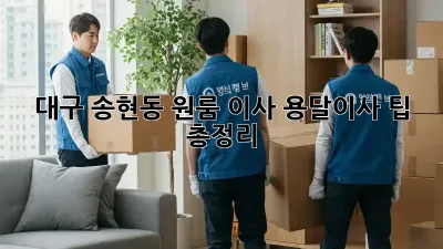 대구 송현동 원룸 이사, 용달이사 팁 총정리!