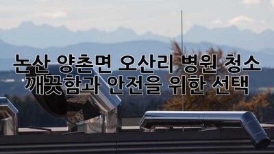 논산 양촌면 오산리 병원 청소: 깨끗함과 안전을 위한 선택